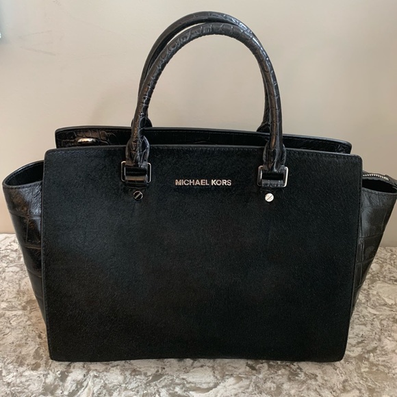 Michael Kors black cow-hair and patten! Like new! - Picture 1 of 8